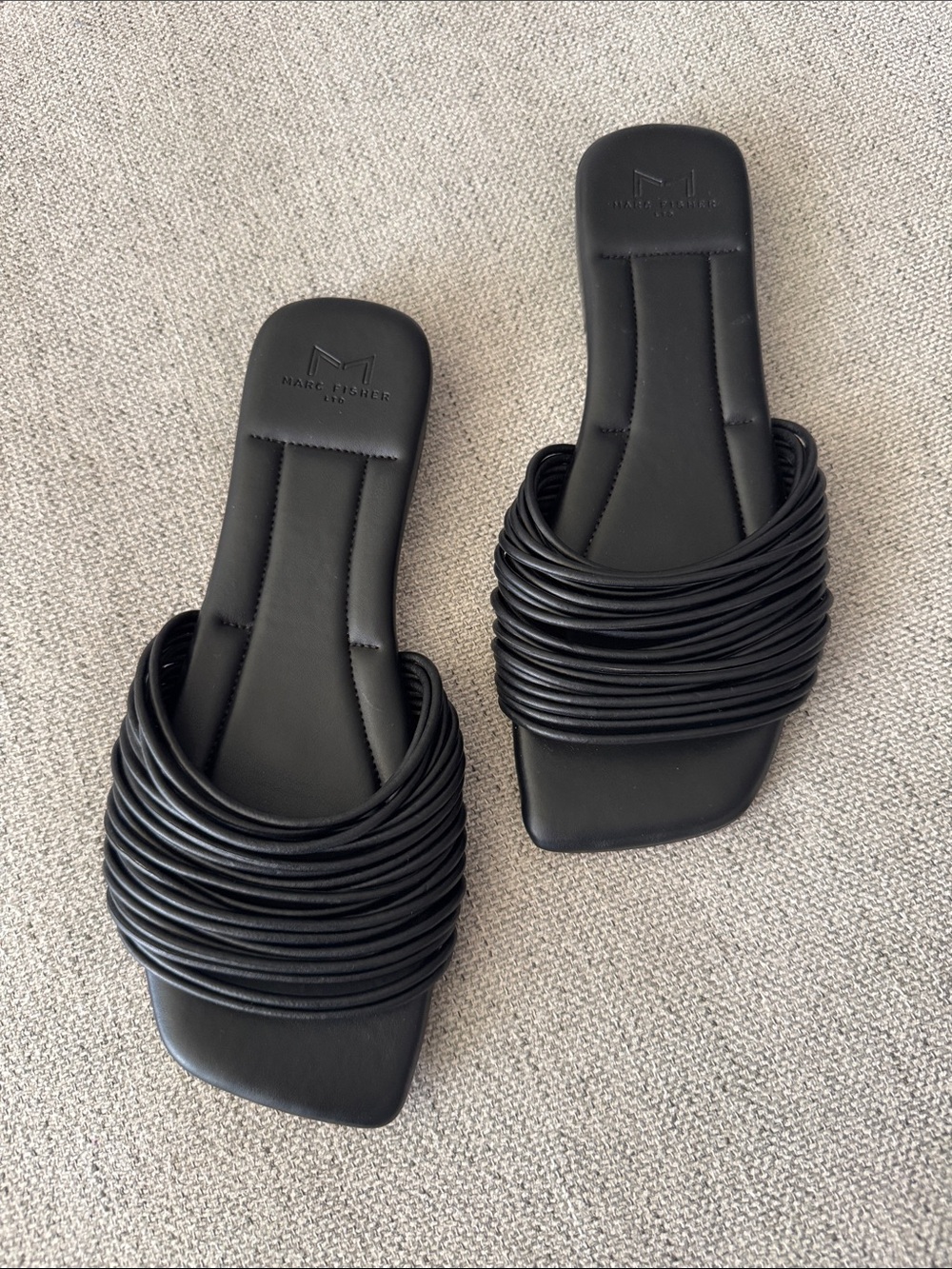Marc Fisher Women's Maddie Slip On Strappy Slide Sandals